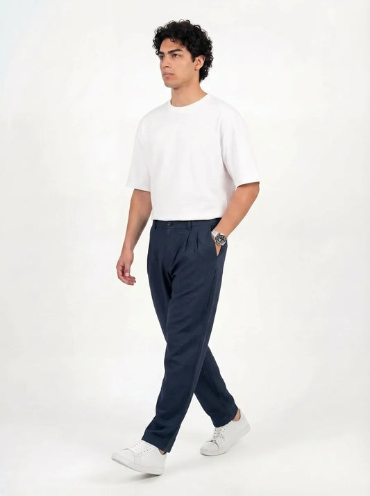 MODAL KUMAŞ PANTOLON-LACİVERT