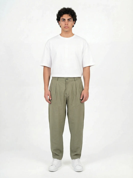 MODAL KUMAŞ PANTOLON-YEŞİL