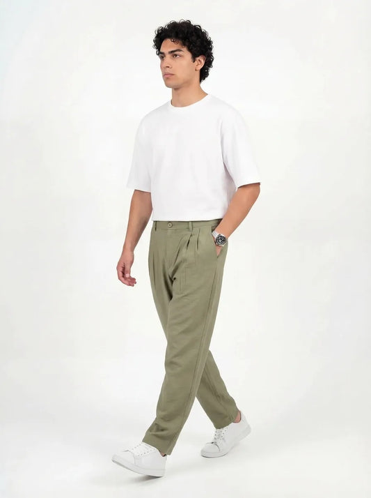 MODAL KUMAŞ PANTOLON-YEŞİL